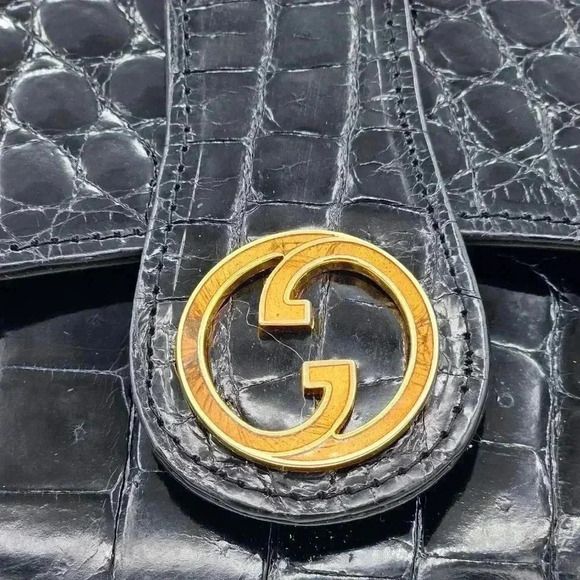 Gucc Double  G Croco Clutch - Picture 6 of 16